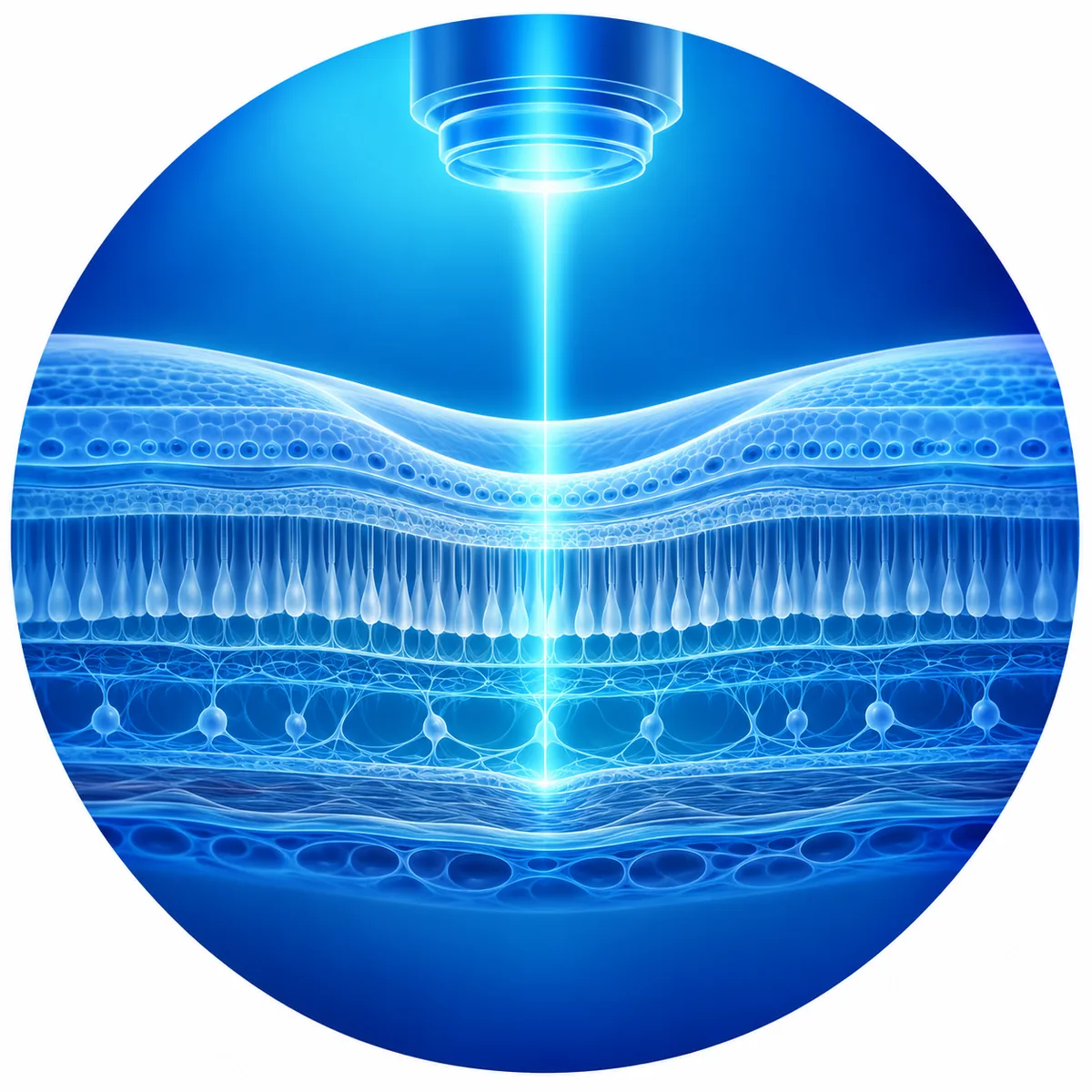 Illustration of an OCT scan showing the layers of the retina